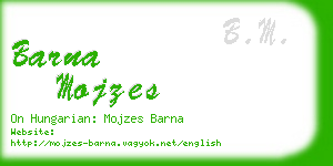 barna mojzes business card